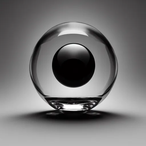 Image similar to A dark cube in a crystal ball, 8k photorealistic, HD, high details, concept art, trending on artstation