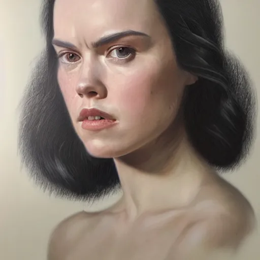 Prompt: a striking hyper real painting of Daisy Ridley by da Vinci