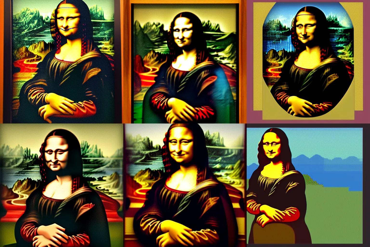 Prompt: pixel art Mona Lisa