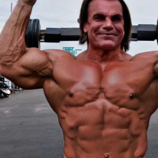 Image similar to bodybuilder bolsonaro posing