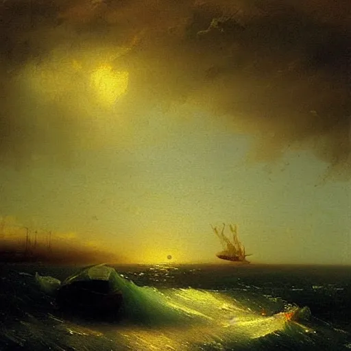 Prompt: “banana boat ride, detailed oil painting by Ivan Aivazovsky”