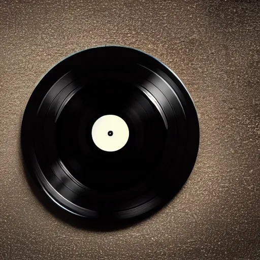 Image similar to an ortographic view of a black vinyl record