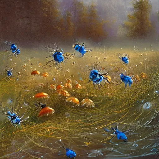 Prompt: veromessor andrei ants swarming