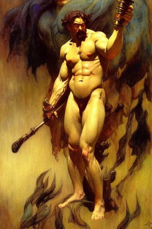 Image similar to hesiod, painting by gaston bussiere, katsuya terada, frank frazetta, tom of finland, trending on artstation