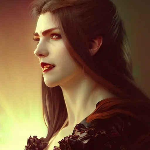 Image similar to perfectly - centered - portrait - photograph of evil vampire, super highly detailed, professional digital painting, artstation, concept art, smooth, sharp focus, no blur, no dof, extreme illustration, unreal engine 5, 8 k, art by artgerm and greg rutkowski and alphonse mucha loish and wlop