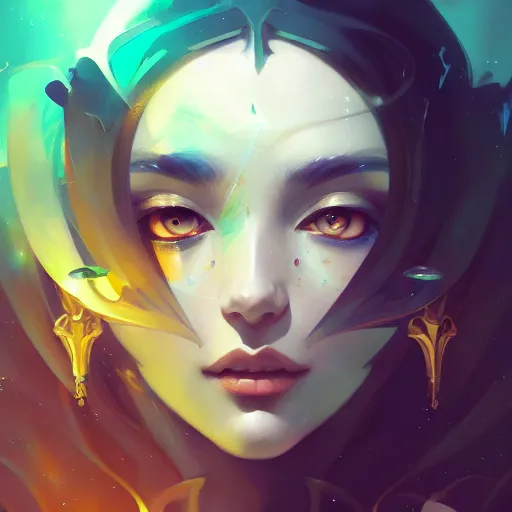 Image similar to a portrait of a beautiful morgan le fay, art by pete mohrbacher and guweiz and ilya kuvshinov, digital art, highly detailed, intricate, sci - fi, sharp focus, trending on artstation hq, deviantart, unreal engine 5, 4 k uhd image