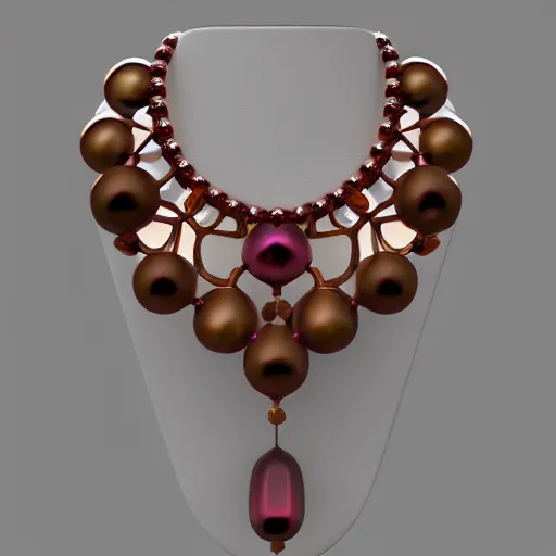 Image similar to jewelry design, sakura onyx necklace, render by blender and octane, diffuse light, trending on artstation, cinematic