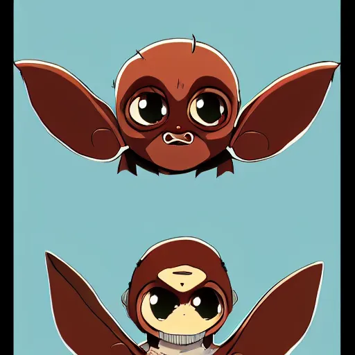 Prompt: Gizmo Mogwai from Gremlins playing around, cute anime, by Ghibli, trendy on artstation