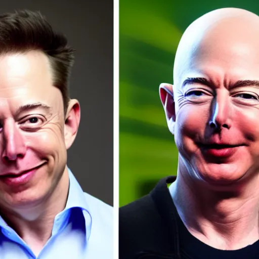 Prompt: elon x bezos x gates troll face