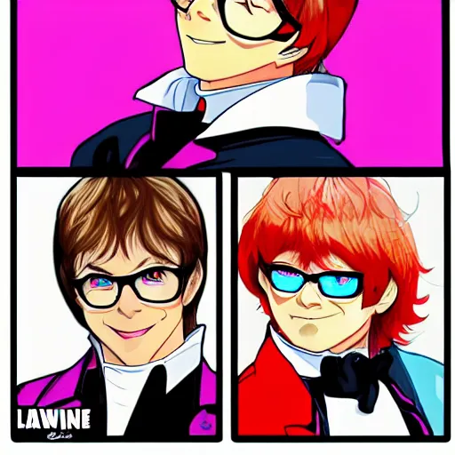 Image similar to Austin Powers as an anime character