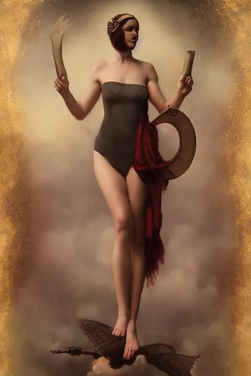 Image similar to the goddess of lost socks, by tom bagshaw peter kemp