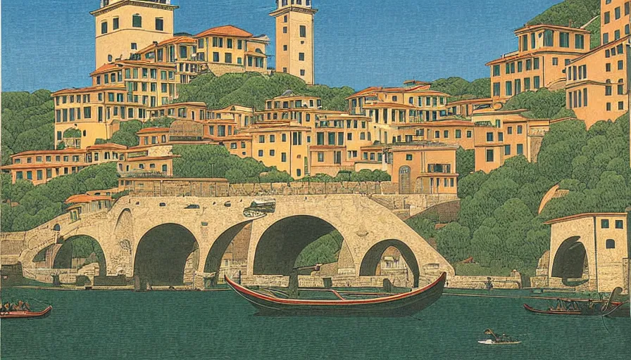 Image similar to italy historical sites by hasui kawase