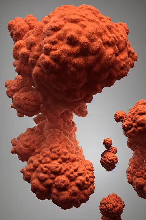Prompt: sculpture made of coral exploding violently like nuclear blast exploding inside modern museum gallery, highly detailed, pictured from other side of room, 3 d hyper realistic digital painting, artstation, concept art, smooth, sharp focus, illustration, art by ilja repin