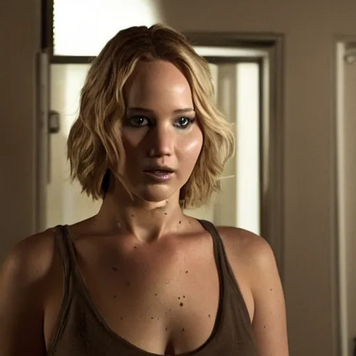 Prompt: still of Jennifer Lawrence as Jesse in remake of Breaking Bad (2029)