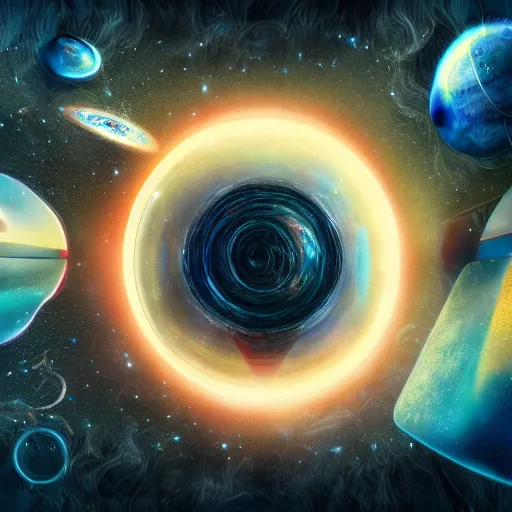 Image similar to concept poster design, mysteries from the universe, surrealism, sci fi, futuristic cocept art, denoise, 8 k render, anamorphic lens, smooth