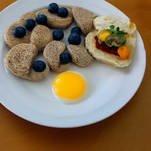 Prompt: breakfast made out of rock