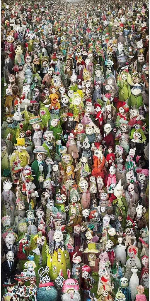 Prompt: an easter parade by alexander jansson and where's waldo