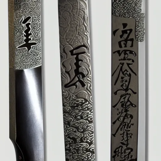 Image similar to Japanese knife, Japanese knife design, fancy Japanese knife carving, Japanese themes, knife etching