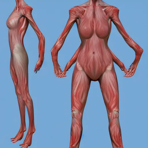 Prompt: weird flesh female creature