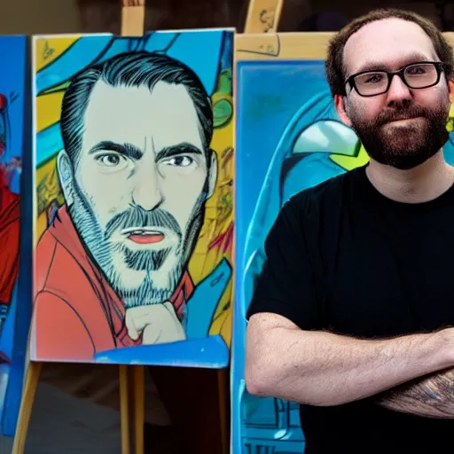 Image similar to portrait of comic book artist Shane Davis