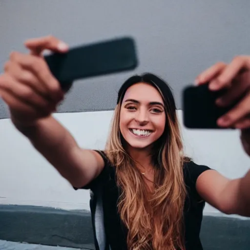 Image similar to instagram influencer taking a selfie