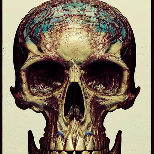 Image similar to portrait_of_a_melting_skull._intricate_abstract._intricate_artwork._by_Tooth_Wu_wlop_beeple_dan_mumford._octane_render_trending_on_artstat