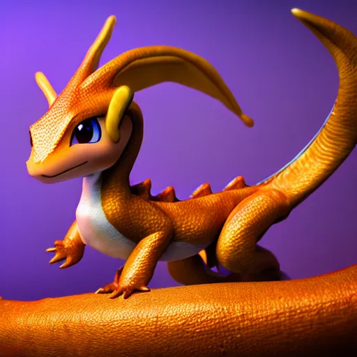 Image similar to photography of a realistic dragonite animal, ultra detailed, 8 k, cinematic lighting, natural background, trending on artstation, pokemon