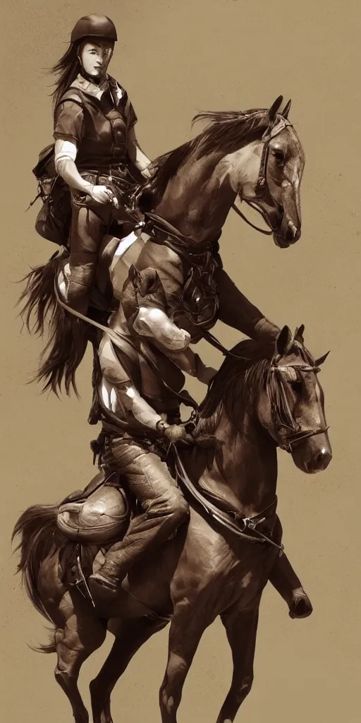 Image similar to a horse riding a horse, artstation