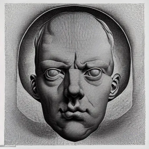 Image similar to grainy spray effect super conceptual post - mortem monumental portrait made by escher and william blake, highly conceptual figurative art, intricate detailed illustration, illustration sharp geometrical detail, vector sharp graphic, controversial, manga 1 9 9 0