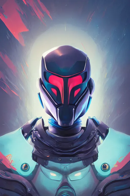 Image similar to epic mask helmet robot ninja portrait stylized as fornite style game design fanart by concept artist gervasio canda, behance hd by jesper ejsing, by rhads, makoto shinkai and lois van baarle, ilya kuvshinov, rossdraws global illumination radiating a glowing aura global illumination ray tracing hdr render in unreal engine 5