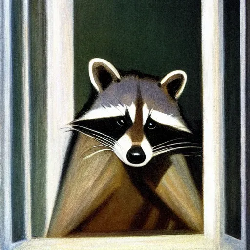 Image similar to raccoon by Edward hopper