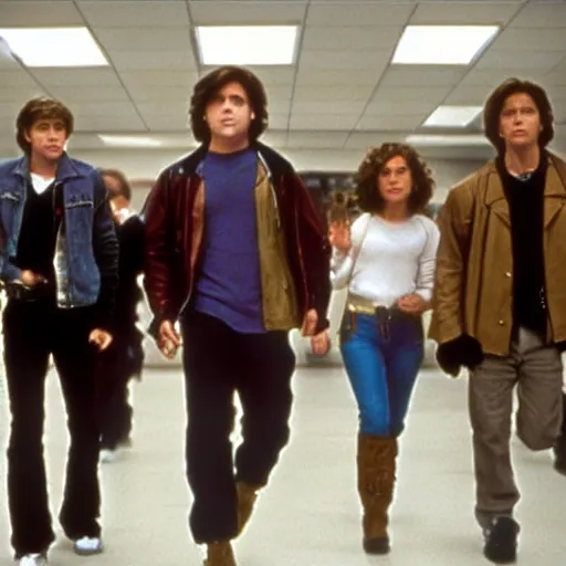 Prompt: still movie frame of the breakfast club but with the avengers. highly detailed. studio lighting.