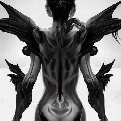 Prompt: a beautiful dark cyberpunk faerie with large wings in a dynamic pose, symmetrical face, art by Casimir, artgerm, melting, negative space, Photorealistic, dynamic lighting, cinematic