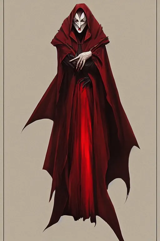 Image similar to nosferatu princess, wearing a red cloak, highly detailed, digital painting, artstation, concept art, smooth, sharp focus, illustration, art by artgerm and greg rutkowski and alphonse mucha and andrei riabovitchev