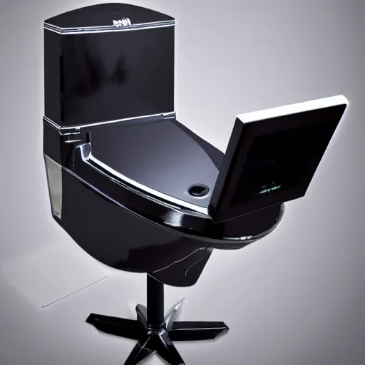 Prompt: a toilet gaming chair 4 k, hd,