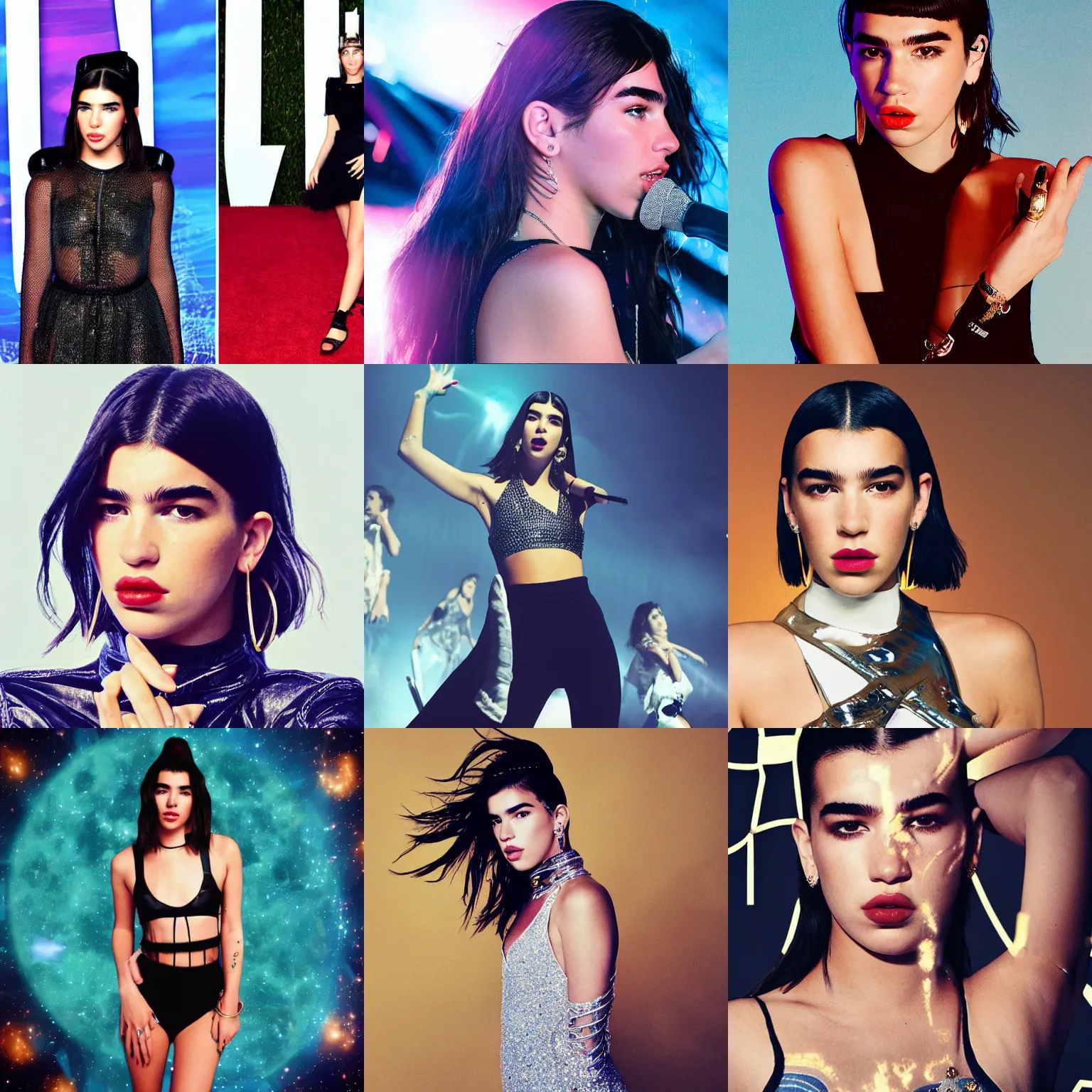 Prompt: Dua Lipa as the queen of space time