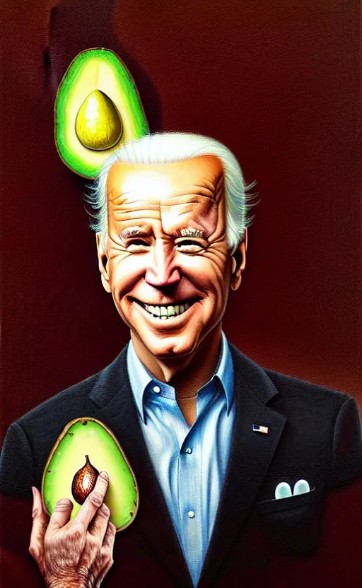 Image similar to joe biden as a avocado painting by chiara bautista, beksinski and norman rockwell and greg rutkowski weta studio, and lucasfilm