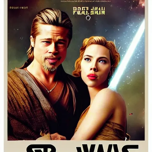 Brad Pitt And Scarlett Johansson, Star Wars Movie | Stable Diffusion |  Openart