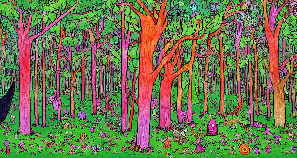 Image similar to Enchanted and magic forest, by Allie brosh