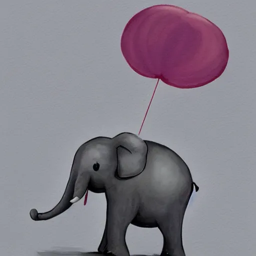 Prompt: an elephant wearing a tutu, concept art