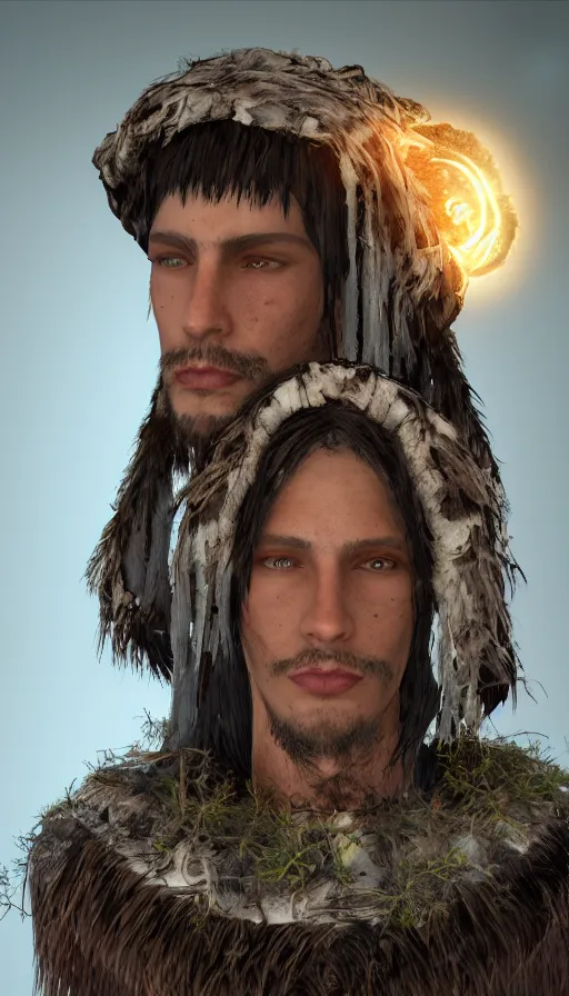 Image similar to portrait of a digital shaman, with unreal engine