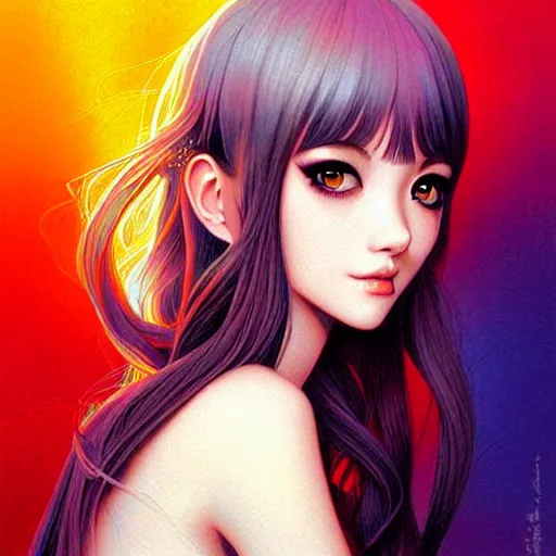 Prompt: richly detailed color  illustration of a pretty young woman, 'Magical Mystery Tour' is the theme, very soft shadowing, smooth textures, large scale image. art by Artgerm and Range Murata.