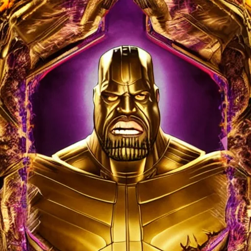 Image similar to kanye west as thanos, Cinematic, Portrait, Ultra-HD, Beautiful Lighting, insanely detailed and intricate, hypermaximalist, elegant, ornate, hyper realistic, super detailed