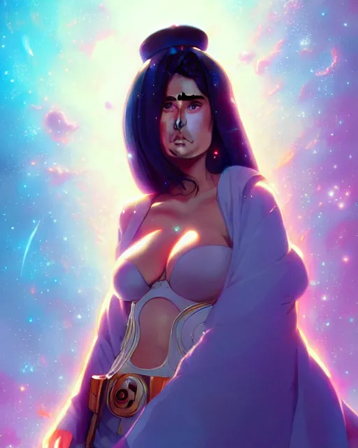 Image similar to galactic empress salma hayek, portrait shinkai makoto studio ghibli studio key hideaki anno sakimichan stanley artgerm lau rossdraws james jean marc simonetti elegant highly detailed digital painting artstation pixiv