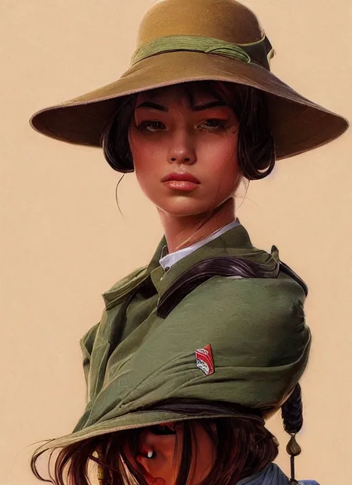 Prompt: portrait of Amber Midthunder, highly detailed, centered, solid color background, digital painting, artstation, concept art, smooth, sharp focus, illustration, donato giancola Joseph Christian Leyendecker, Les Edwards, Ed Repka, Basil Gogos, WLOP, Artgerm