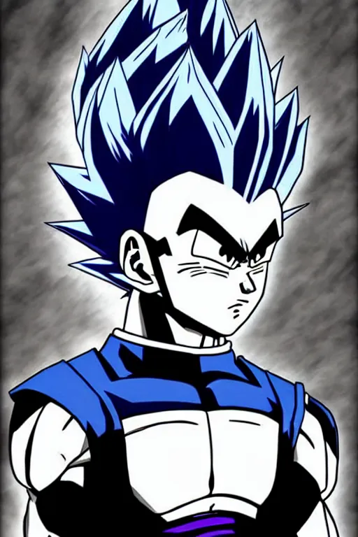 Image similar to dragonball z prince vegeta, vegeta!, black hair, saiyan armor, solo 3 / 4 portait, very detailed, dynamic lighting, akira toriyama 📹