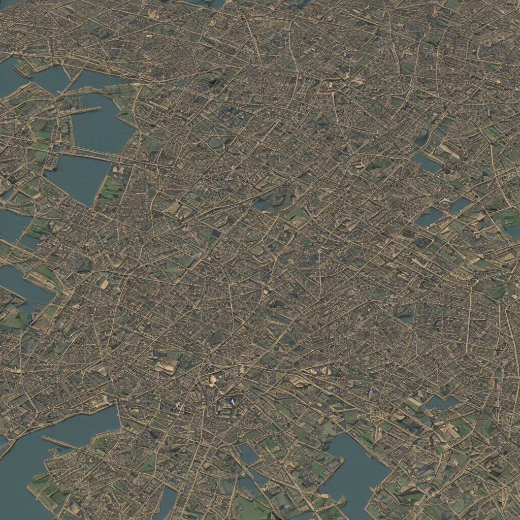 Image similar to A map of paris in Civilization 5, video game, highly detailed, intricate, 8k render, by Greg Rutkowski