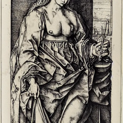 Image similar to a study of the intersection of masculine and feminine forms, masterwork etching, albrecht durer, universal secrets