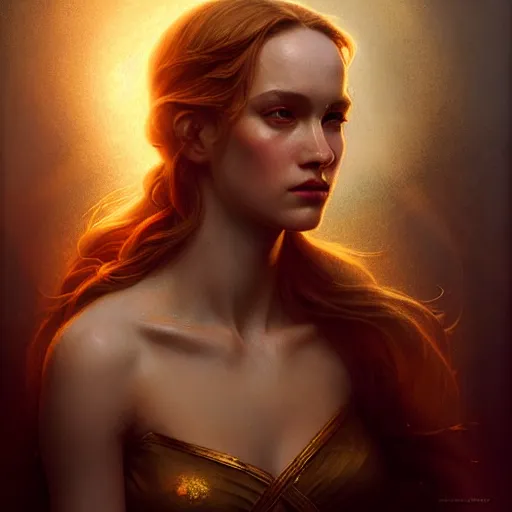 Image similar to majestic gracious regal seductive aphrodite portrait, ancient greece, atmospheric lighting, painted, intricate, volumetric lighting, beautiful, rich deep colours masterpiece, golden hour, sharp focus, ultra detailed, by leesha hannigan, ross tran, thierry doizon, kai carpenter, ignacio fernandez rios