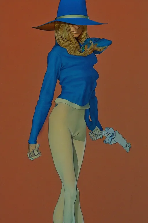 Image similar to portrait fashion model artwork by jean giraud